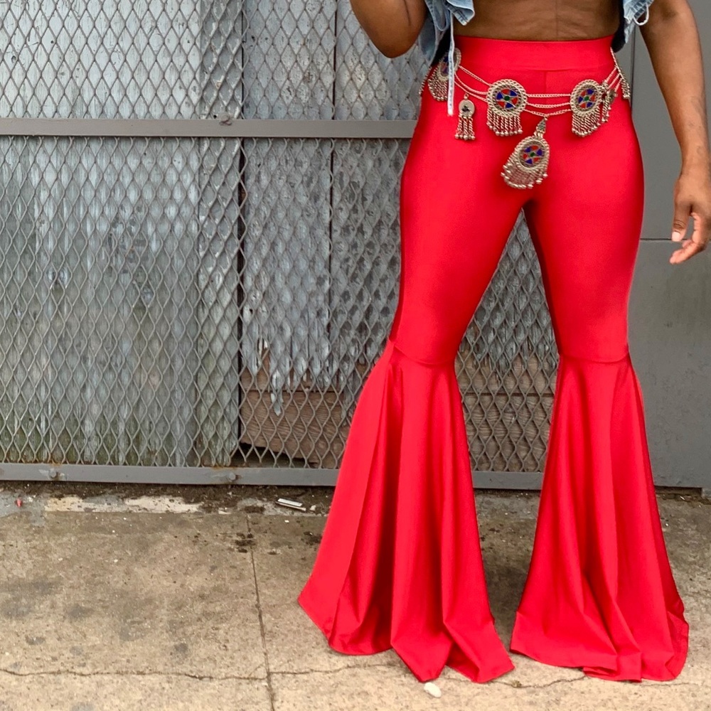 Red Bell Bottom Pants